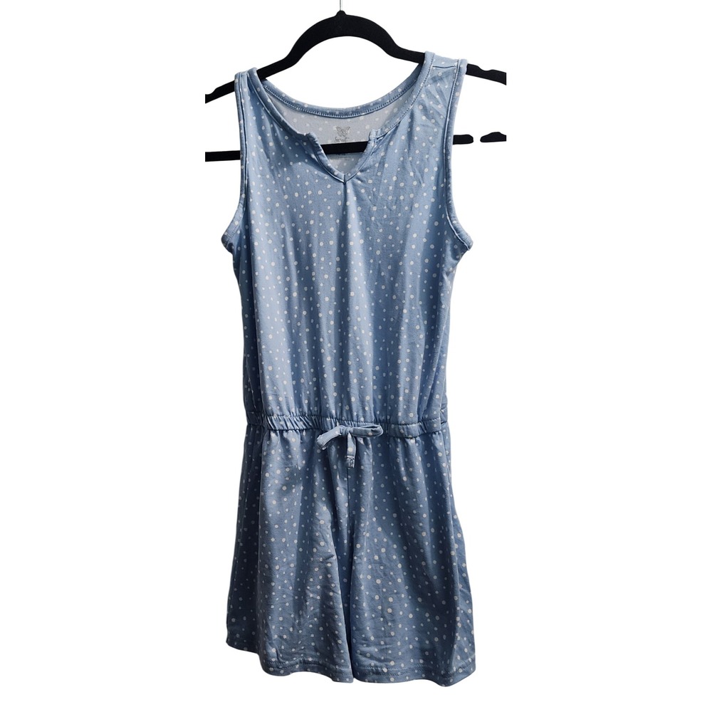 Sweet Butterfly Kids Blue Polka Dot Romper Jumper Size 14 16